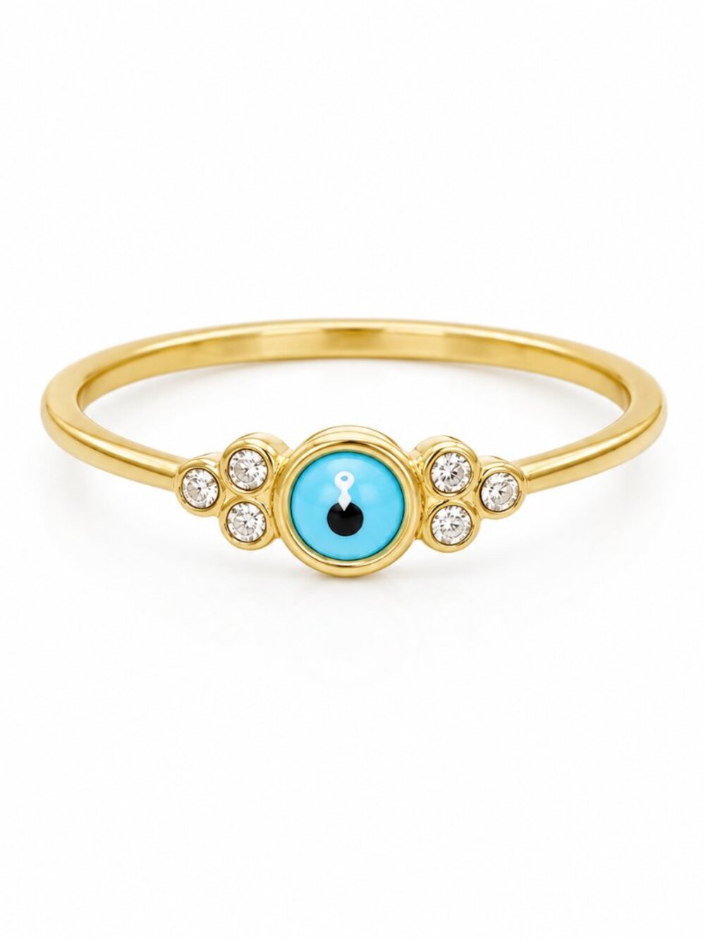 Freida Rothman Gold Over Sterling Silver Evil Eye Ring Size 9 $125 MSRP